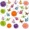 62 Pcs Spring 3D Flower Butterfly Hanging Swirls Decorations Butterfly Cutouts with Floral Paper Ball Colorful Ceiling Streamers for Birthday Summer Easter Party Baby Shower Wedding Home